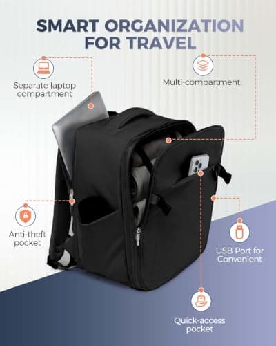 Xkdoai New Expandable for Ryanair Cabin Bags 40x30x20 to 40x30x25 Black — view 3