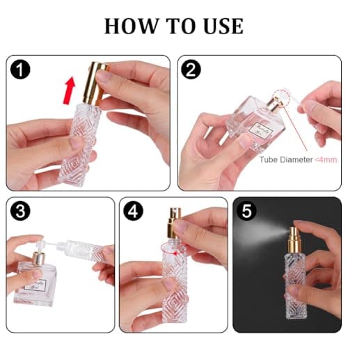 AOOWU Perfume Atomiser Bottles, 3Pcs 12ml Refillable Perfume Atomizer Empty Spray Bottles, Empty Glass Atomiser Spray Bottles, Portable Purse Pocket Handbag Perfume Bottle for Men and Women — view 3