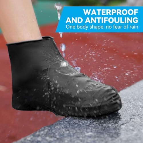 BQMEZRNUS 4Pairs Waterproof Shoe Covers, Non-Slip Reusable — view 6