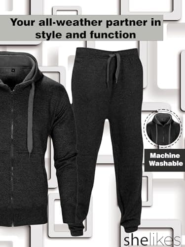 shelikes Mens Track Suit Set Camouflage Fleece Army Hooded Hood Top Joggers Bottom Tracksuit Sweatsuit Jogging Joggers Set — view 6