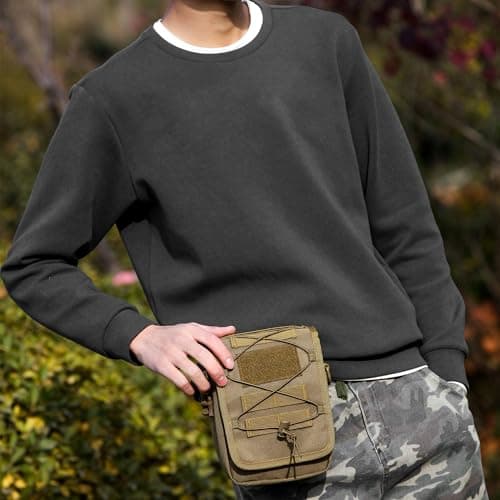 HUNTVP Messenger Bag Tactical Cross Body Bag Men Military Shoulder Bags Laptop Pack for Men Women Work Travelling Camping Hiking Outdoor (Black/Brown/Grey/Green) — view 6