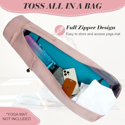Aucuu Yoga Mat Bag, Yoga Mat Carrier with Pockets Watreproof, Yoga Mat Bag Large with Adjustable Carry Strap, Bottle Pocket and Wet Compartment, Yoga Mat Carry Bag, Gym Pilates Bag for Women Men — view 5