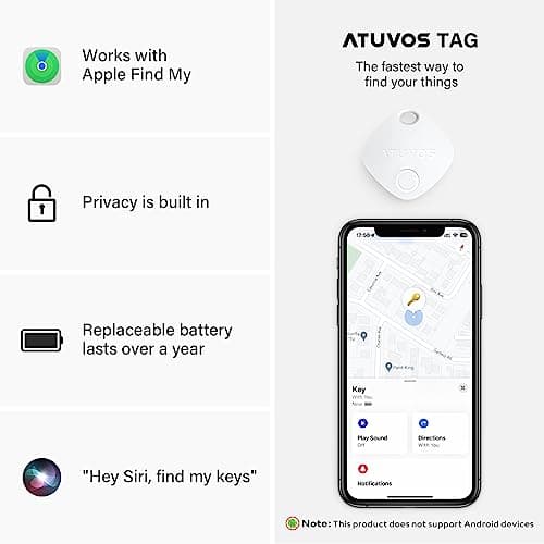 ATUVOS Air Tag Tracker Item Finder-2 Pack, (iOS Only) — view 2