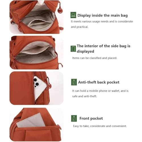 3 in 1 Anti-Theft Travel Tote Bag, 2026 New Waterproof 2-Way Commuter Bag, Convertible Backpack Purse for Women, Multi-compartment Work & Fitness Backpack (Black) — view 5