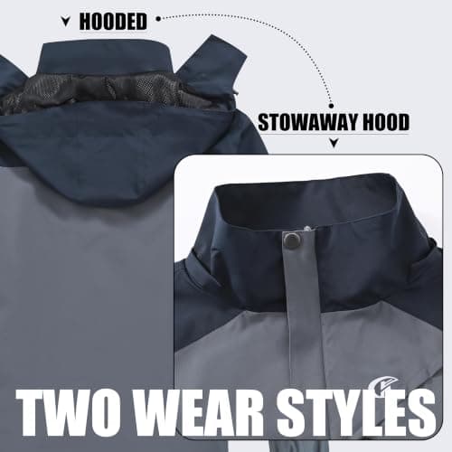 yuyangdpb Mens Waterproof Jacket Lightweight Hooded Raincoat — view 4