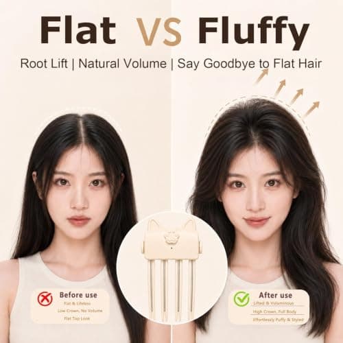 Electric Heated Hair Volume Clip,Heated Root Volumizer Clip,Portable Travel Hair Styling Tool for Flat Fine Hair, for Women (Beige) — view 2