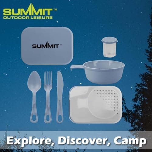 VFM e-Store - Summit Mess Set Cutlery, Chop Board, Spice Pot Bowl & Mug - Camping, Travel Holiday Accessories for Summer - 13cm X 18cm Blue X 1 — view 3