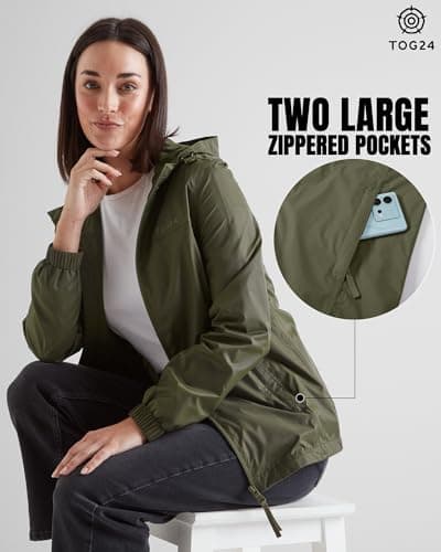 TOG24 Craven Womens Windproof,Breathable,Waterproof Jacket,Packaway, Hood — view 6