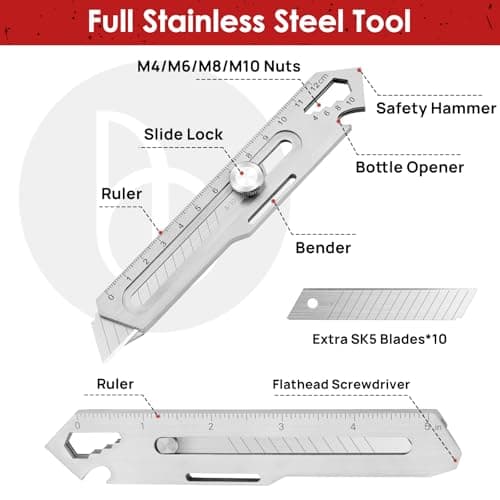 Utility Tool, Box Cutter, Gifts for Men, Stainless Steel Tool, 2 Pack — view 2