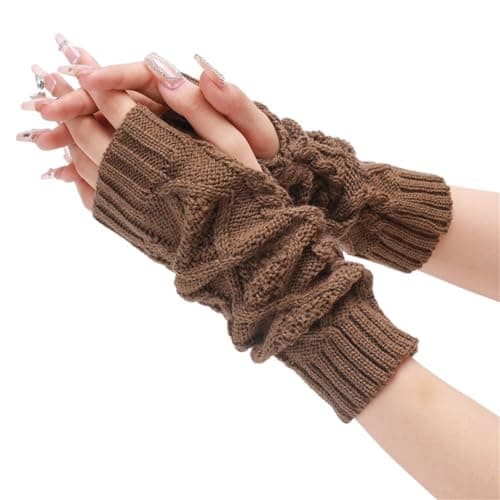 YGMNQAL Sleeves For Women Accessories Arm Warmers Fingerless Gloves Winter(Burgundy) — view 2