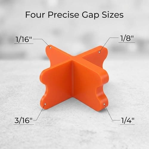 8 Pack Decking Spacers – Multi-Size Orange Deck Board Spacers Tool for Consistent Alignment – Four Gap Sizes 1/16" 1/8" 3/16" 1/4" – Spacers for Composite and Hardwood Patio Decking — view 2