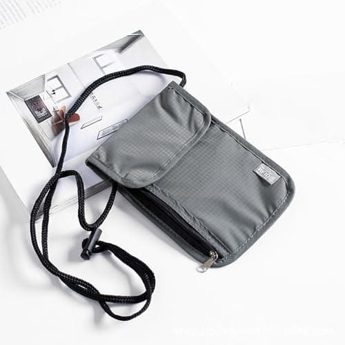 R F I D Blocking Pouch, Waterproof R F I D Nylon Storage Bag ID Bag Anti-Theft Brush Shield Hanging Neck Chest Bag Anti-Magnetic Card Document Storage Bag, R F I D Bag Pouch, R F I D Bag Waterproof — view 3