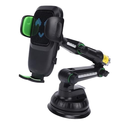 Gedourain Truck Phone Holder Heavy Duty Rotation Dashboard Windshield Phone Holder for Smartphones Tablets, Long Arm Truck Cell Mount for Trucks (Green) — view 5