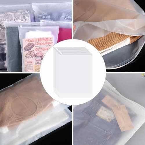 OctBird 40 PCS 50x40CM Frosted Concave Zip Pouches,Resealable Large Ziplock Bags - Packing & Organiser Bags for Clothes, Travel & Storage — view 3