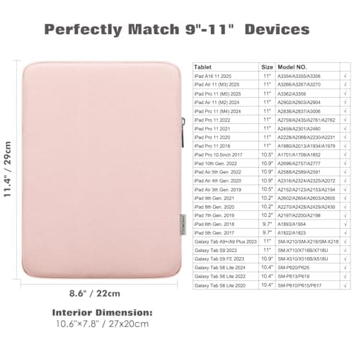 MoKo 9-11 Inch Tablet Sleeve Bag with Soft Padded Lining — view 2