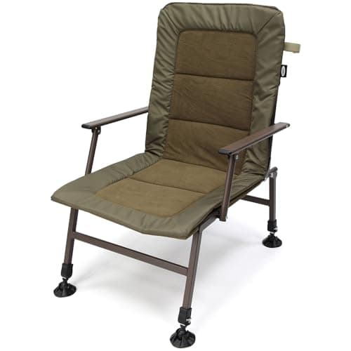 Foldable Fishing Chair with Adjustable Legs, Mud Feet & Armrest, Durable Comfortable Padded Fabric, Compact & Portable, Carp Coarse Anglers, Outdoors Camping — view 4