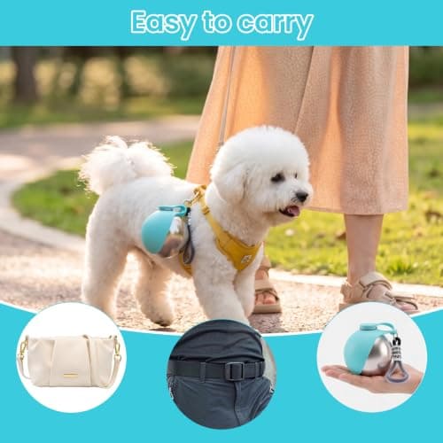 Portable Dog Water Bottle Kaluofan Stainless Steel 330ML Dog Bottle(Blue) — view 6