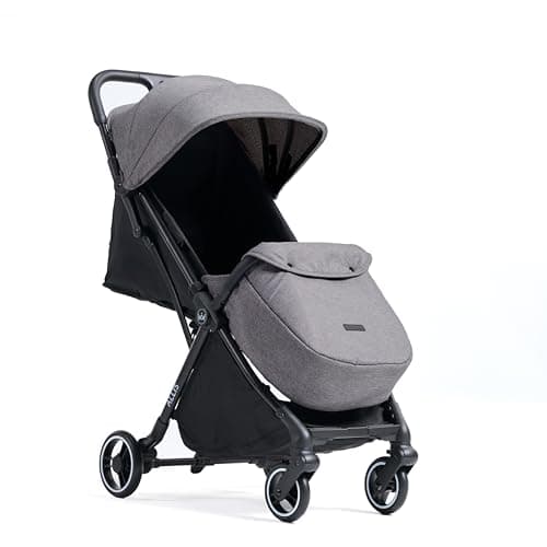 Allis Baby Flick Auto-Fold Stroller with Footmuff & Raincover, Grey