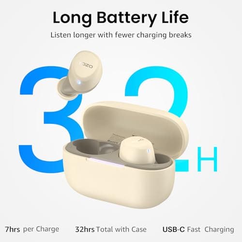 TOZO A1 Wireless Earbuds, Bluetooth 5.3 Earphones, Support APP EQ Setting, 32H Long Playtime, Ear Buds with HiFi Stereo Sound, Light-Weight Wireless Earphones, IPX5 Waterproof Khaki — view 4