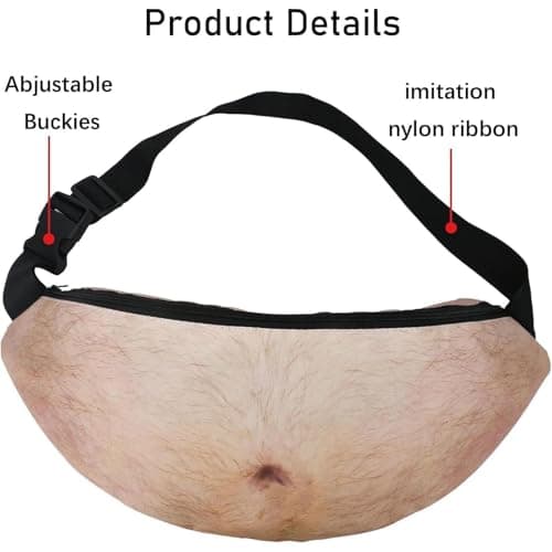 Dad Bag Beer Belly Waist Packs, Unisex Zipped Pockets Money Belt Bag (A) — view 2