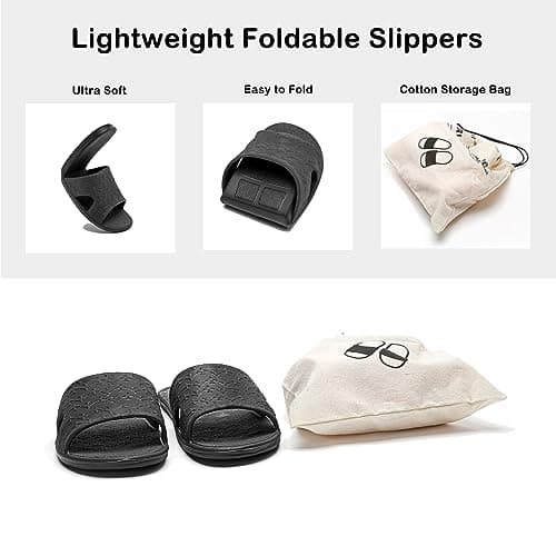 Anmerl Travel Slippers for Women & Men, Foldable Slides with Storage Bag — view 4