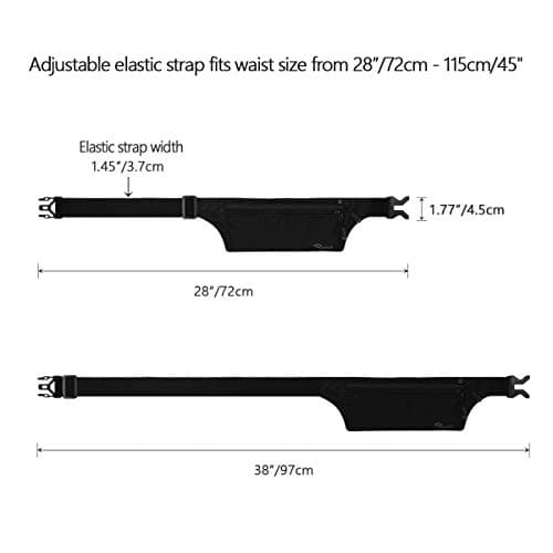 Ryaco Travel Money Belt, Slim RFID‑Blocking Hidden Waist Pouch, Black — view 4