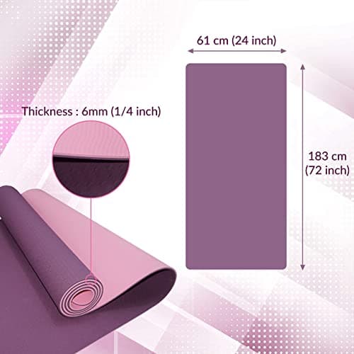 ComFy Premium Non-Slip TPE Yoga Mat – Eco-Friendly Workout Mat for Pilates, Meditation, 183cm x 61cm x 6mm — view 4