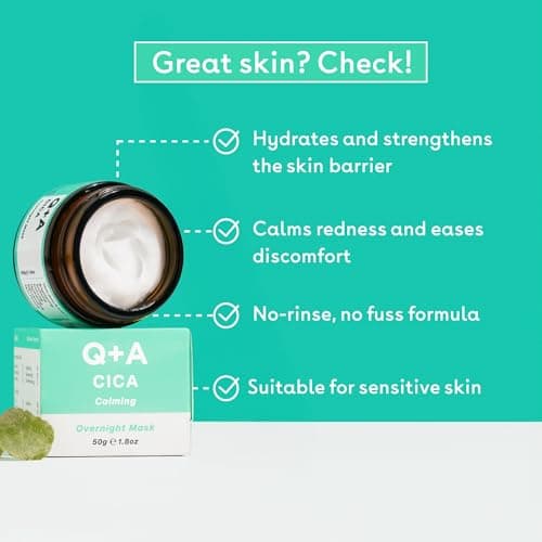 Q+A Cica Overnight Face Mask 50g, Sensitive Skin Sleeping Mask — view 3