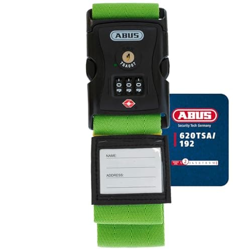 ABUS Luggage Strap 620TSA/192 with TSA Lock - 3-Digit Code, Green