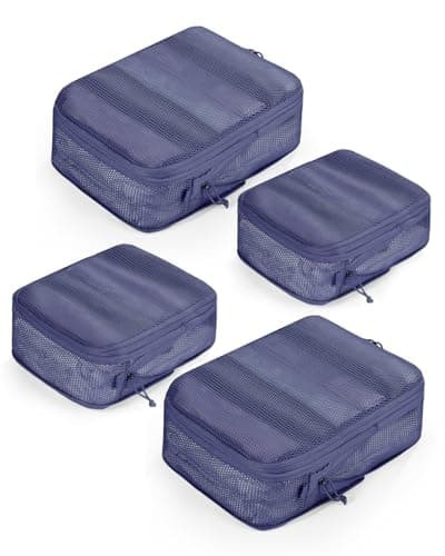 ECOHUB 4 Piece Compression Packing Cubes, Recycled Tear-Resistant Mesh