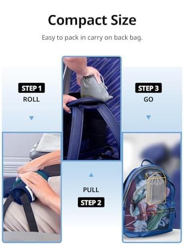 Inspireyes Travel Pillow for Airplane, 360° Head Support for Long Flight — view 6