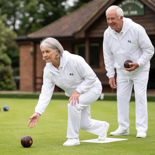 Lawn Bowls Cagoule White Unisex Waterproof Hooded Rain Jacket M — view 2