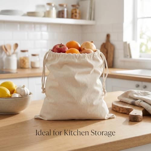IMFAA Sack Drawstring Cotton Canvas Bags – Reusable, Eco-Friendly Storage & Laundry Bags for Clothes, Travel, Toys & Gifts (3, Large(40x50) Cm) — view 4