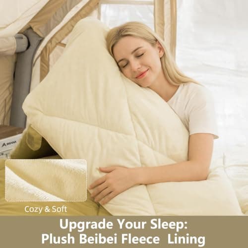 BISINNA Double Sleeping Bag, 0°C Winter Camping Gear with Pillow — view 2