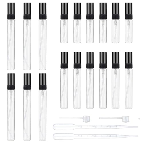 GOTRUST 22PCS Mini Glass Perfume Bottles, 3ml 5ml 10ml Transparent Sprayer