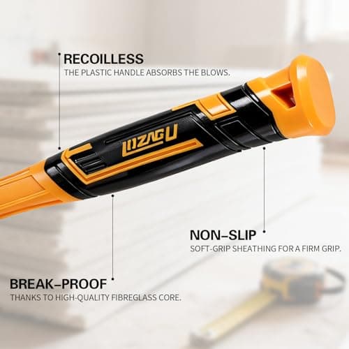 LOZAGU 24oz/650g Rubber Mallet Hammer, Fiberglass Handle, Rubber Mallet for Flooring, Tent Stakes, Woodworking, Camping, Soft Blow Tasks Without Damage — view 4