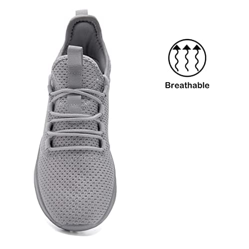 FUJEAK Women Shoes Trainers Running Walking Slip on Women Gym Comfortable Shoes Fitness Outdoor Sports Jogging Sneakers Casual Mesh Lightweight Breathable Light Grey Size 5.5 UK — view 5