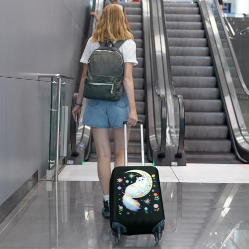 SICANAUO Luggage Covers, Elastic Travel Suitcase Protector, Personalised Suitcase Cover, Anti-Scratch Luggage Storage Covers, Travel Trolley Case Protector (Style 9, S (19-21 inch suitcase)) — view 5