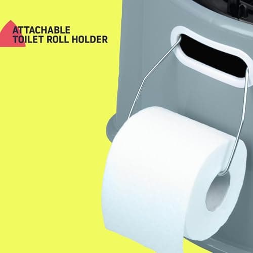 Hillington 5L Camping Toilet with Lid - Compact Portable Toilet for Adults Includes Removable Bucket, Paper Holder and Carry Handles - Lightweight Portable Camping Toilet Travel Toilet for Outdoor — view 5