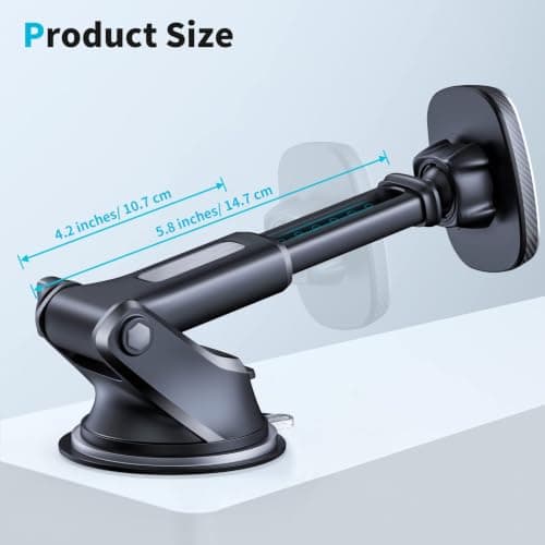 APPS2Car Magnetic Phone Car Mount - Strong 6 Magnet Holder, Flexible Adjustable Dashboard Mount for iPhone & More — view 4