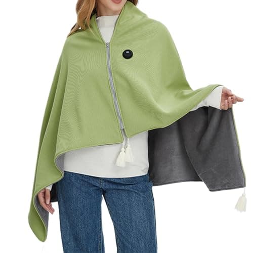Pxcewdcx Electric Blanket Shawl, 140x80cm 3-Level USB Electric Heated Shawl, Heated Throw Blanket, 3 Heating Levels Poncho Shawls Wrap, Wearable Heateds Shawls Blankets for Couch, Bed, Sofa, Home