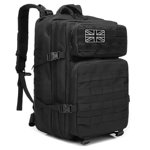 Oreunik Military Backpack 45L Waterproof Tactical Backpack Molle Backpacks Large Back pack for Travelling,Outdoor Trekking,Camping,Hiking,Fishing,Hunting,Gym(Black)