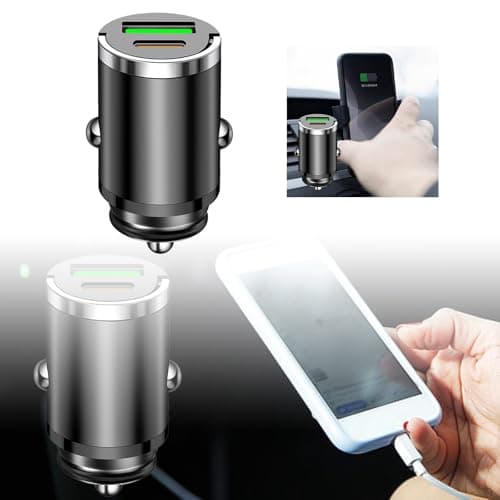 Car Charger USB Car Charger for Charging | USB Type-C Adapter for Charging Phones and Lighting in Vehicle (A, 4x2x2cm)