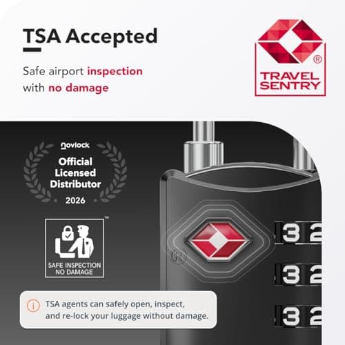 NovLock Suitcase Padlocks, TSA Approved Luggage Locks, Travel Padlocks — view 2