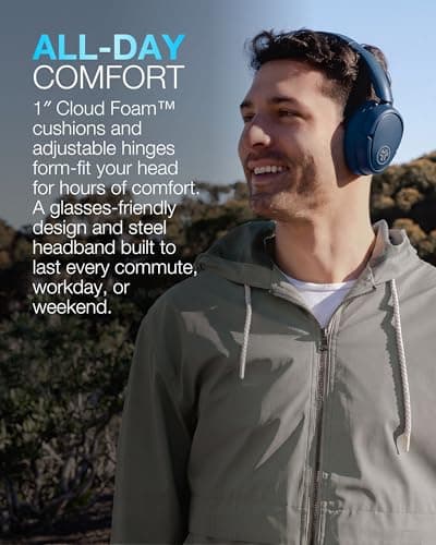 JLab JBuds LUX ANC Headphones - Over Ear Bluetooth with Mic, Navy — view 5