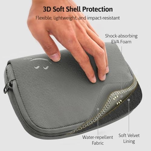 OrgaWise Cable Organiser Bag, Electronic Organizer Travel Case, Water Resistant Travel Accessories Bag Tech Pouch for Charger Adapter Power Bank Hard Drive(Grey) — view 2