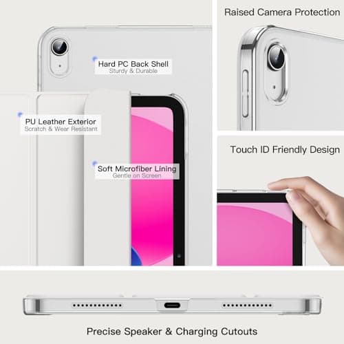 JETech Case for iPad (A16) 11th/10th Gen, White — view 3
