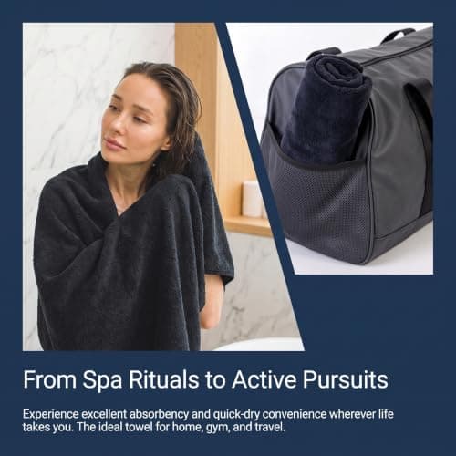 HXSYKJDM Black Towels 10 Pack – Microfibre Towel Set, 75x35cm — view 3