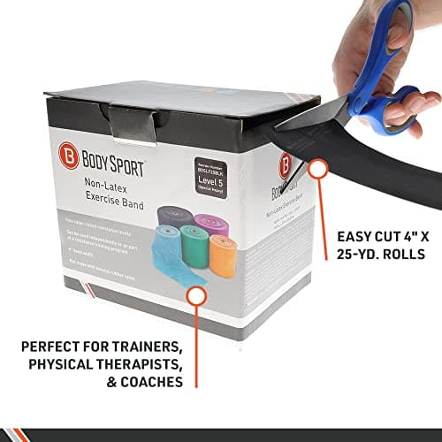 Body Sport 25-Yard Roll Medium Resistance Latex-Free Exercise Band, Orange — view 3
