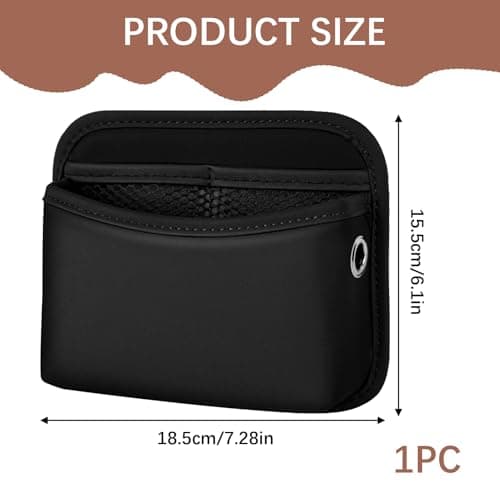 Napa Leather Car Side Pocket Organizer, Universal Front Seat Console Pocket, Car Gap Filler Storage Box for Phone Keys Coins Glasses (Black) — view 2
